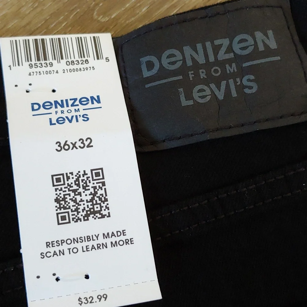 NWT Denizen Levi's Men's 231 Athletic Fit Flex Jeans Black Size 36X32